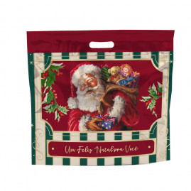 SACOLA LAM C/ZIPER 46X43+5 SANF NOEL CARMIN C/1 UN