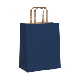 SACOLA PAPEL AZUL C/ALCA CHATA KRAFT G 32X26,5X13 C/1 UN