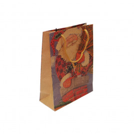 SACOLA PAPAI NOEL KRAFT M 19X8X245CM NOEL CHAMINE C/1 UN