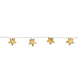 CORDAO ESTRELAS 10 LEDS 2AA OUR (LEDS A PILHA) C/1 UN