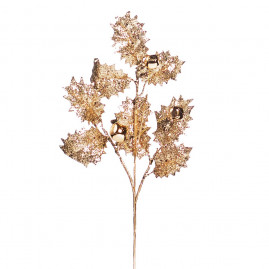 PICK DE FOLHAS E GUIZO OUR (CRISTAL COLLECTION) C/1 UN