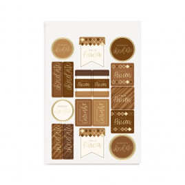 CARTELA ADESIVA TONS DE CHOCOLATE PT C/ 34 UN