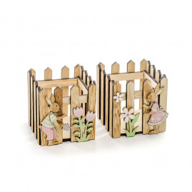 CACHEPOT QUADRADO C/COELHOS MAD (CHURROS) C/1 UN