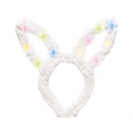 TIARA ORELHAS COELHO C/ LED 3 LR44 BRA (TIARAS) C/1 UN