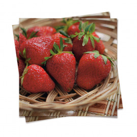 GUARDANAPO MORANGO 32,5X32,5 C/20 FOLHAS
