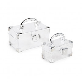 MALETA DE ACRILICO PRATA 9X6X5 C/1 UN