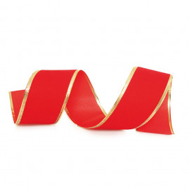 FITA VELUDO C/FILETE VRM/OUR 3,8CM (FITAS NATALINAS) C/1 UN