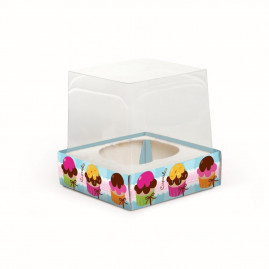 CX MINI CUPCAKE C/VISOR DOCINHOS 5,5X5,5X5,5 C/1 UN