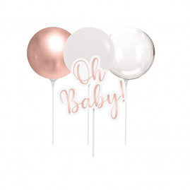 KIT TOPO DE BOLO C/ BALAO OH BABY GIRL KT C/1 PC