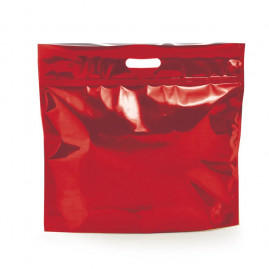 SACOLA LAM C/ZIPER 32X40+5 SANF VERMELHO C/1 UN