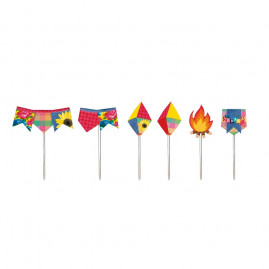 PICK DECORATIVO ARRAIAL JUNINO SORTIDO PT C/12 UN