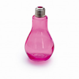 LAMPADA DE VIDRO P/BEBIDA ROSA 7,5X7,5X15,5 C/1 UN