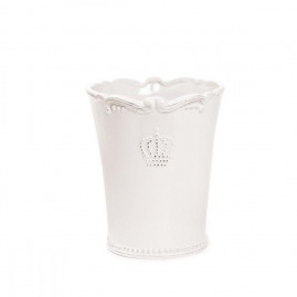 VASO DE CERAMICA DECORATIVO BRANCO G 13,6X16 C/1 UN