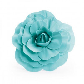 FLORES DECORATIVAS P/PAINEL AZUL TURQUESA 30CM C/1 UN