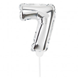 MINI BALAO AUTO INFLAVEL C/VARETA NUMERO 7 PRATA C/1 UN