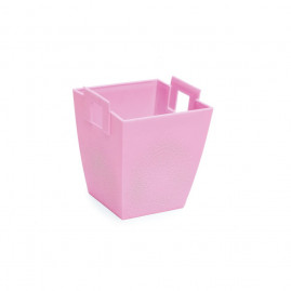 CACHEPOT DE PLASTICO QUAD ROSA CLARO P 10X9,5X11,5 C/1 UN