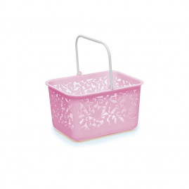 CACHEPOT DE PLASTICO RET ARABESCO ROSA CLARO 14,5X11X9 C/1 UN