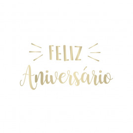 LETTERING TRANSF P/BALAO FELIZ NIVER OURO G 32X28 C/1 UN
