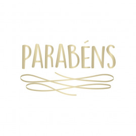 LETTERING TRANSF P/BALAO PARABENS OURO P 22X18 C/1 UN