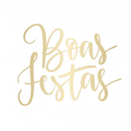 LETTERING TRANSF P/BALAO BOAS FESTAS OURO G 32X28 C/1 UN