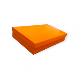 CAIXA PRESENTE RETANGULAR GOFRADA M LARANJA COR 2 23X15X5  C/1 UN