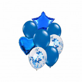 BALAO KIT CORACAO/ESTRELA/LATEX AZ PT C/8 UN