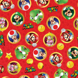 SACO METAL 20X29 SUPER MARIO VERM PT C/50 UN