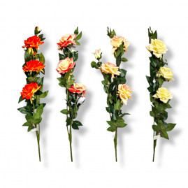 ROSEIRA C/3 ROSAS E 2 BTS 20X20X120CM SORT C/1 UN