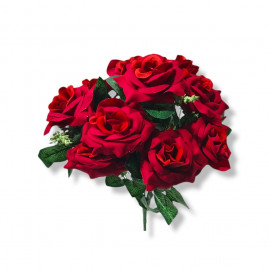 BQT. ROSA ABERTA VELUDO X12 GALHO C/1 UN