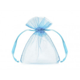 SAQUINHO DE ORGANZA TAM 10X15CM AZUL C/10 UN