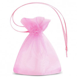 SAQUINHO DE ORGANZA TAM 10X15CM ROSA C/10 UN