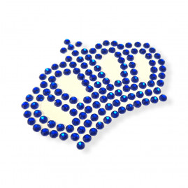 PIERCING ADESIVO DE STRASS PARA PETS MODELO COROA AZUL PT C/6 UN