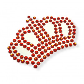 PIERCING ADESIVO DE STRASS PARA PETS MODELO COROA VERMELHO PT C/6 UN