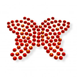PIERCING ADESIVO STRASS P/PETS MODELO BORBOLETA VERMELHO PT C/6 UN