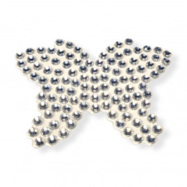 PIERCING ADESIVO STRASS P/PETS MODELO BORBOLETA PRATA PT C/6 UN