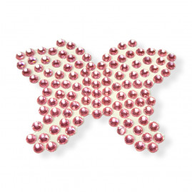 PIERCING ADESIVO STRASS P/PETS MODELO BORBOLETA ROSA PT C/6 UN