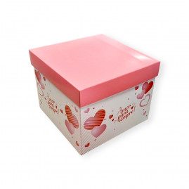 CAIXA CUBO COR A AMOR PARA SEMPRE C/1 UN 22X22X18CM