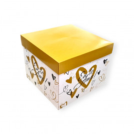CAIXA CUBO COR B EU TE AMO C/1 UN 22X22X18CM