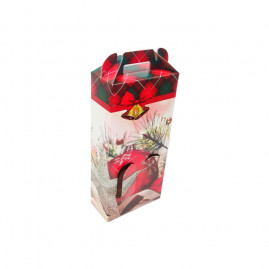 CAIXA VINHO DUPLA 335X165X8CM ENFEITES NATALINO C/SINO C/1 UN