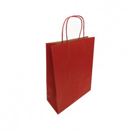 SACOLA KRAFT TAM M 24X31X10CM VERMELHA