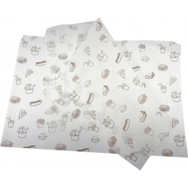 FOLHA ANTI GORDURA IMPRESSA 40X28CM PT C/100 UN