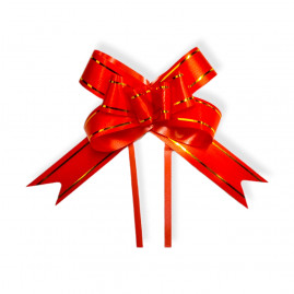 LACO PLASTICO 18MMX26CM VERMELHO C/FRIZO DOURADO PT C/10 UN